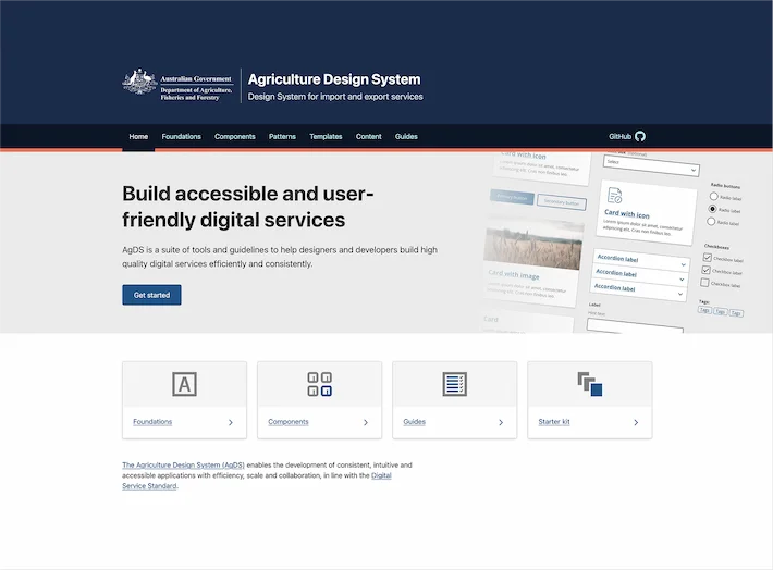 Department of Agriculture design system accessibility project